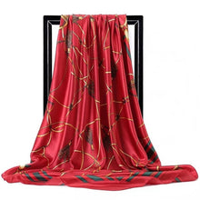 Charger l&#39;image dans la galerie, Women Fashion Print Silk Satin Scarf
