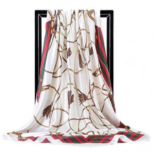 Charger l&#39;image dans la galerie, Women Fashion Print Silk Satin Scarf
