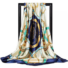 Kép betöltése a galériamegjelenítőbe: Women Fashion Print Silk Satin Scarf
