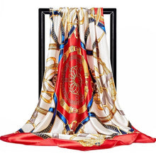 Kép betöltése a galériamegjelenítőbe: Women Fashion Print Silk Satin Scarf
