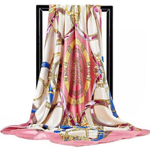 Charger l&#39;image dans la galerie, Women Fashion Print Silk Satin Scarf
