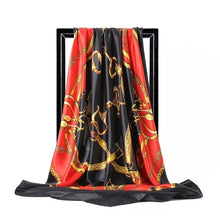 Kép betöltése a galériamegjelenítőbe: Women Fashion Print Silk Satin Scarf
