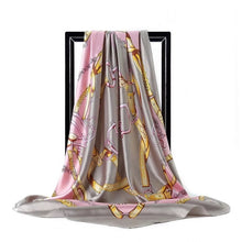 Kép betöltése a galériamegjelenítőbe: Women Fashion Print Silk Satin Scarf
