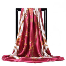 Charger l&#39;image dans la galerie, Women Fashion Print Silk Satin Scarf
