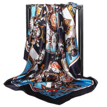 Charger l&#39;image dans la galerie, Women Fashion Print Silk Satin Scarf
