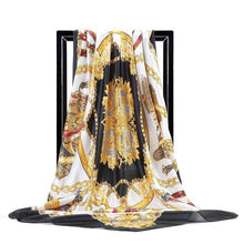 Charger l&#39;image dans la galerie, Women Fashion Print Silk Satin Scarf
