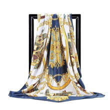 Charger l&#39;image dans la galerie, Women Fashion Print Silk Satin Scarf
