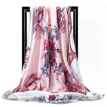 Charger l&#39;image dans la galerie, Women Fashion Print Silk Satin Scarf
