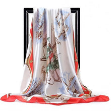 Kép betöltése a galériamegjelenítőbe: Women Fashion Print Silk Satin Scarf
