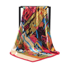 Charger l&#39;image dans la galerie, Women Fashion Print Silk Satin Scarf
