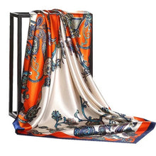 Kép betöltése a galériamegjelenítőbe: Women Fashion Print Silk Satin Scarf
