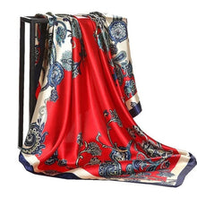 Charger l&#39;image dans la galerie, Women Fashion Print Silk Satin Scarf
