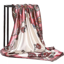 Kép betöltése a galériamegjelenítőbe: Women Fashion Print Silk Satin Scarf
