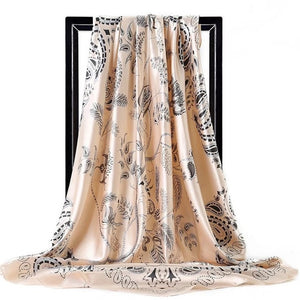 Women Fashion Print Silk Satin Scarf