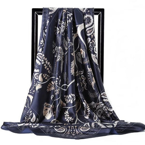 Women Fashion Print Silk Satin Scarf