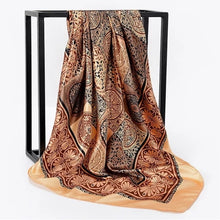 Kép betöltése a galériamegjelenítőbe: Women Fashion Print Silk Satin Scarf
