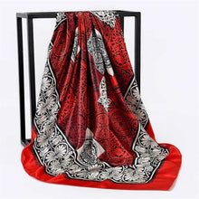 Kép betöltése a galériamegjelenítőbe: Women Fashion Print Silk Satin Scarf
