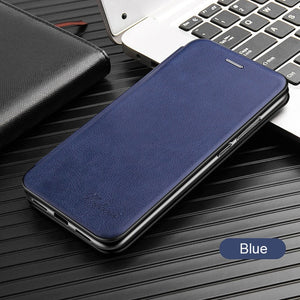 Leather Flip Magnetic Case For xiaomi redmi note