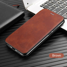 将图片加载到图库查看器，Leather Flip Magnetic Case For xiaomi redmi note
