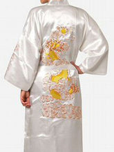 Load image into Gallery viewer, Men&#39;s Satin Silk Robe Embroidery Dragon
