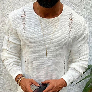 Men Ripped Sweater Cotton