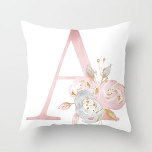 Decorative Pink Letter Printed Cushion Covers