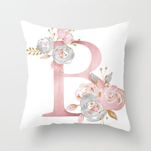 Decorative Pink Letter Printed Cushion Covers