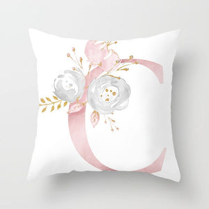 Decorative Pink Letter Printed Cushion Covers