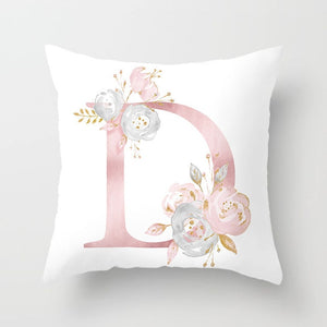 Decorative Pink Letter Printed Cushion Covers