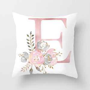 Decorative Pink Letter Printed Cushion Covers