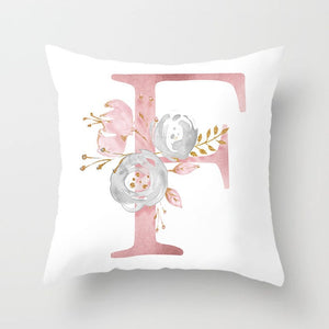 Decorative Pink Letter Printed Cushion Covers