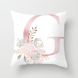 Decorative Pink Letter Printed Cushion Covers