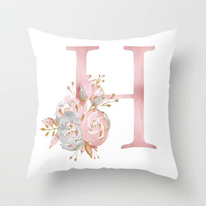 Decorative Pink Letter Printed Cushion Covers