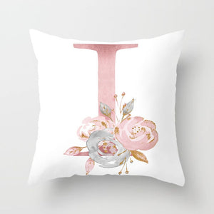 Decorative Pink Letter Printed Cushion Covers