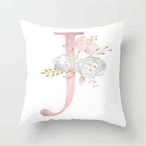 Decorative Pink Letter Printed Cushion Covers