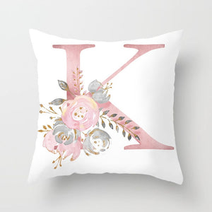 Decorative Pink Letter Printed Cushion Covers