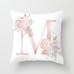 Decorative Pink Letter Printed Cushion Covers