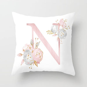 Decorative Pink Letter Printed Cushion Covers