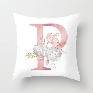 Decorative Pink Letter Printed Cushion Covers