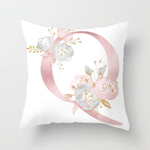 Decorative Pink Letter Printed Cushion Covers