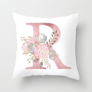 Decorative Pink Letter Printed Cushion Covers