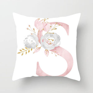 Decorative Pink Letter Printed Cushion Covers