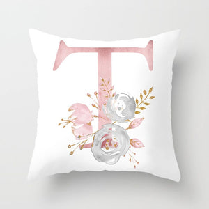 Decorative Pink Letter Printed Cushion Covers