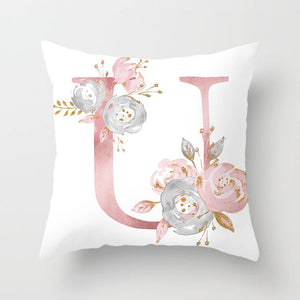 Decorative Pink Letter Printed Cushion Covers