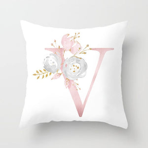 Decorative Pink Letter Printed Cushion Covers