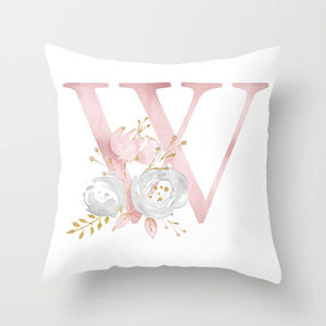 Decorative Pink Letter Printed Cushion Covers