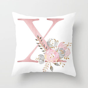 Decorative Pink Letter Printed Cushion Covers