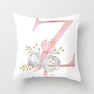 Decorative Pink Letter Printed Cushion Covers