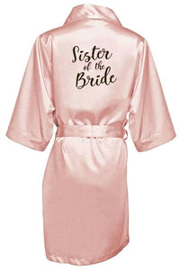 Elegance and luxury bride bridesmaid robe with white black letters