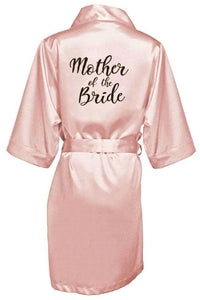 Elegance and luxury bride bridesmaid robe with white black letters